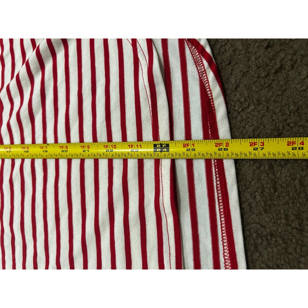 Pomander Place Womens Red Cream Striped Long Sleeve Crew Neck Top XS Y19661T - Picture 8 of 8